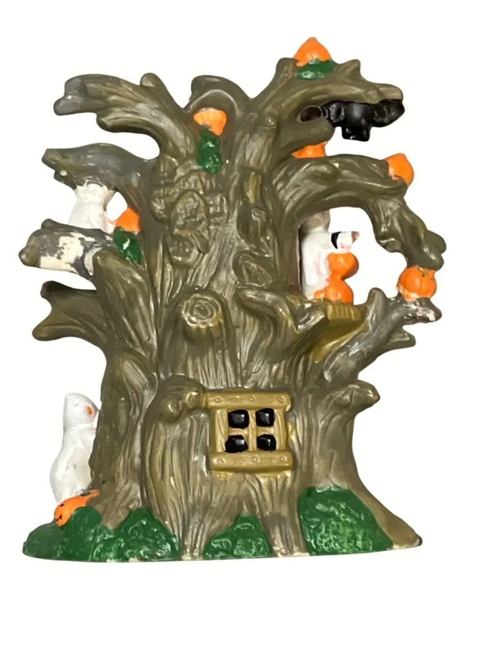 Halloween Tree Figurine With Pumpkins and Ghosts Welcome Sign - Picture 11 of 16